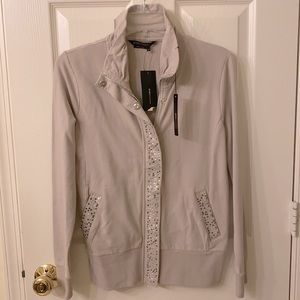 BCBG MAXAZRIA, Branded Logo Rhinestone detail color feather $160